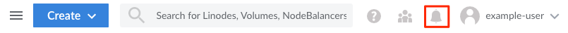 The notification bell icon on Cloud Manager The notification bell icon on Cloud Manager