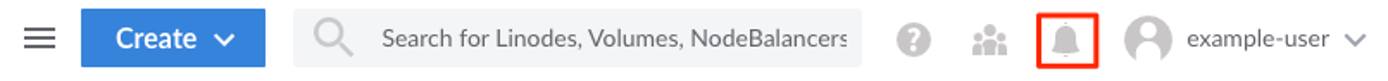 The notification bell icon on Cloud Manager The notification bell icon on Cloud Manager